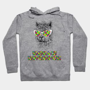 Llama Embrace Differences Hoodie